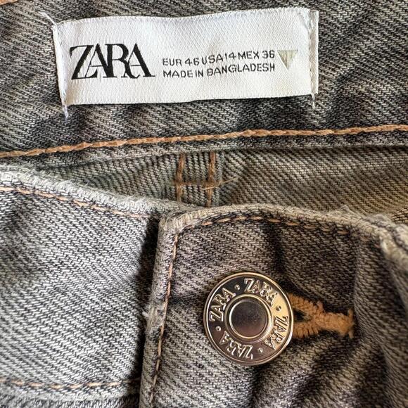 Zara Womens EUR 40 Gray Cargo Jeans Vintage Y2K Wide Leg Streetwear 90s XL - Picture 5 of 8